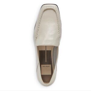 NWT Dolce Vita Women's Beny Studded Ivory Crinkle Loafer Flats
